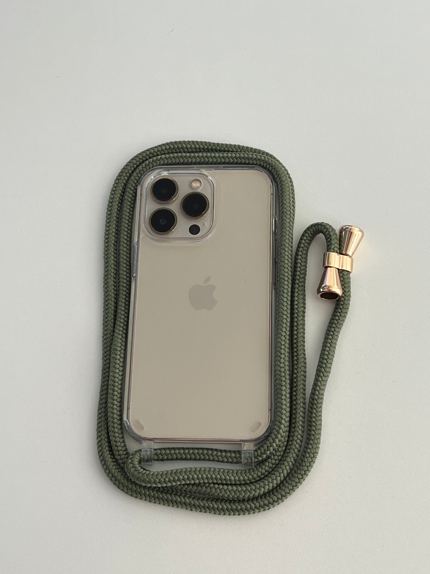 Minty Fresh - Clear iPhone Crossbody Case with Green Rope
